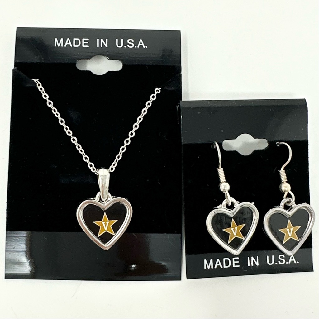 Vanderbilt University Commodores Vandy Necklace Earrings Set